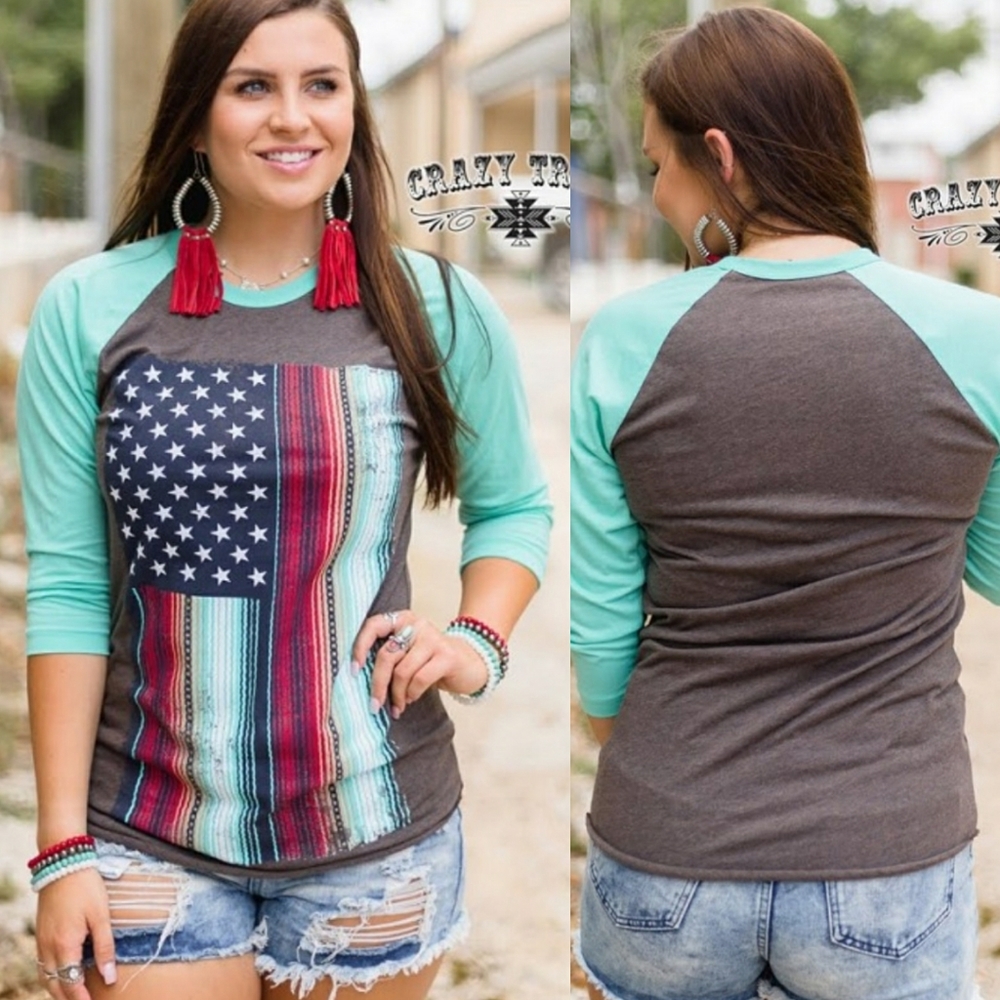 Crazy Train Women's Multicolor Raglan Top